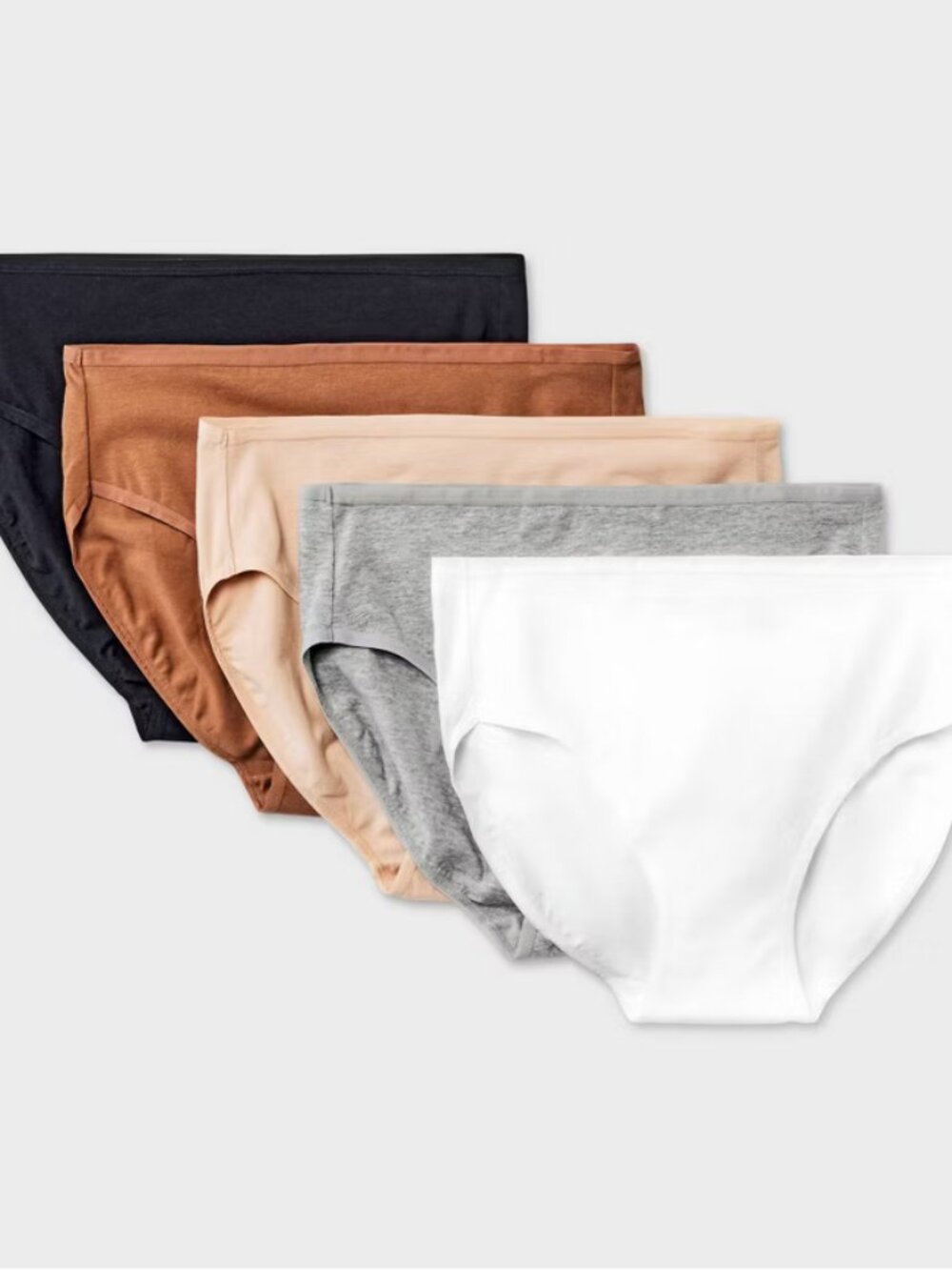 Women's 5pk Cotton Blend Briefs Underwear - Dealworthy™ Assorted Neutral L